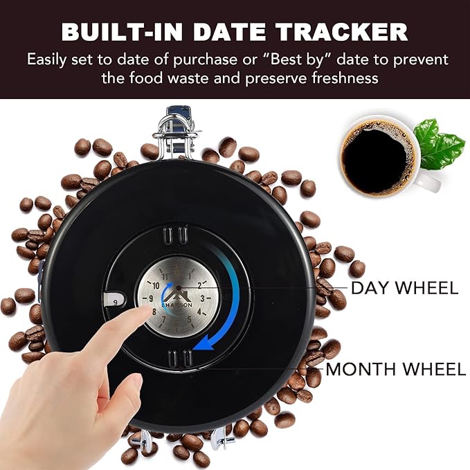 ShanSon Coffee Canister Airtight Stainless Steel Kitchen Food Storage Container with Date Tracker for Beans Grounds Tea Flour Cereal Sugar, 22OZ, Silver-Ruum Studio Home