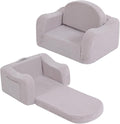 Welnow 2-in-1 Kids Sofa Chair, Convertible Toddler Chair Flip Out Children Sofa Chair with Wave Armrests Folding Kids Play Sofa with Side Pockets & Removable Cover Armchair for Girl or Boy-Ruum Studio Home