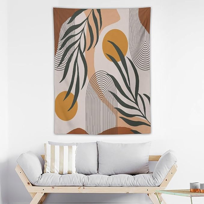 ICMOLYYENLO Boho Plant Aesthetic Tapestry, Abstract Medieval Arch Sun Home Aesthetic Wall Hanging For Bedroom Living Room Dormitory Tapestry 60x80 Inches-Ruum Studio Home