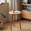 100% Solid Oak Small Tall Side Table, Mid Century Modern Coffee Table for Small Spaces, Living Room End Table with Stable Frame for Bedroom Couch, (Natural, 21.65" D x 21.65" W x 29.53" H)-Ruum Studio Home