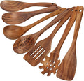 comfoyar Teak Wooden Spoons for Cooking, 7 Pieces Kitchen Cooking Utenails Set with Spatula and Ladle, Heat Resistant Kitchen Cookware for Nonstick Pan-Ruum Studio Home