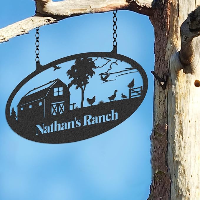 Personalized Metal Farm Signs, Custom Rustic Ranch Decor, Farmhouse Outdoor Decor, Custom Last Name Sign, Large Metal Wall Art, Outdoor Barn Sign, Family Farm Sign, Farmer Ranch Gifts-Ruum Studio Home