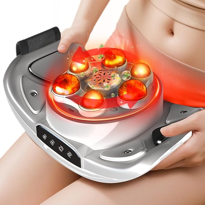Intelligent Heated Massage Belt, Multi-Function Kneading Massager with Red Light Therapy, Natural Stone Massage for Waist and Abdomen-Ruum Studio Home