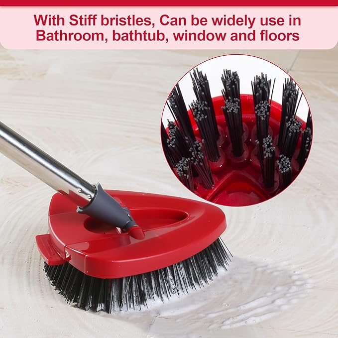 Scrub Brush Head Replacement Compatible with O Cedar EasyWring Spin Mop 1-Tank System, Floor Scrubber Head, Shower Scrub Brush with Hard Bristles for Cleaning & Scrubbing-Ruum Studio Home