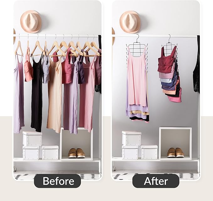 ZEDODIER Tank Top Hanger, 2 Pack Space Saving Bra Hangers, Non-Slip Hanging Sport Bras Holder, Closet Organizers and Storage for Camisoles Tank Tops Bras Ties Swimsuits Strappy Dress, Black-Ruum Studio Home