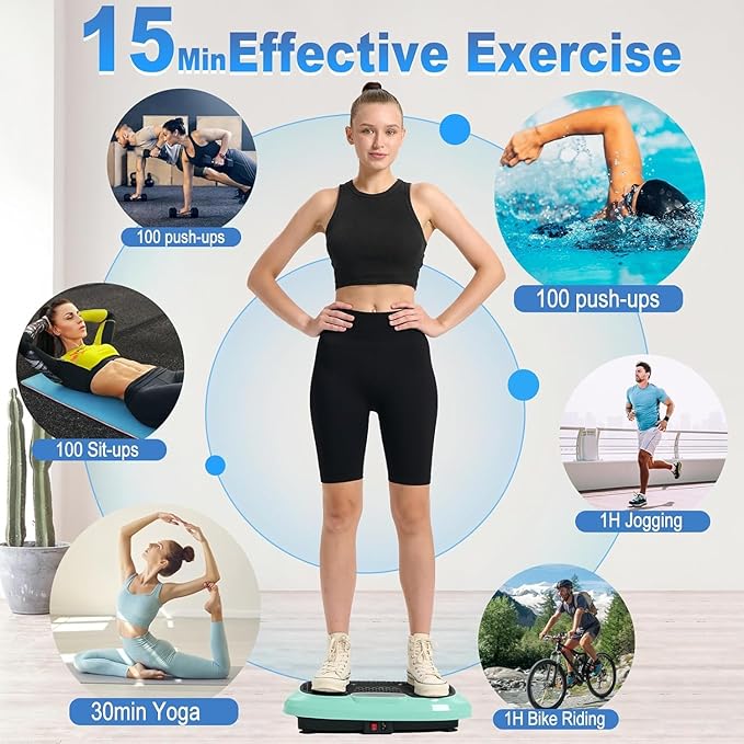 HOTWAVE Vibration Plate Exercise Machine for Lymphatic Drainage, Power Vibrating Plates Platform for Weight Loss - Whole Body Shaker Vibration Plate Machine Home Gym Shaping Fitness Workout-Ruum Studio Home