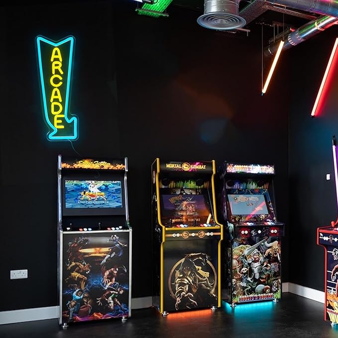 Arcade Neon Sign LED Light Dimmable Gaming Lights for Wall Decor USB Powered Neon Gaming Sign for Game Rooms, Bars and Retro Arcade Decor Gifts for Teenage Boys, Kids-Ruum Studio Home