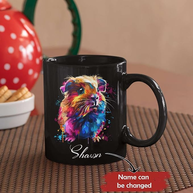 Personalized Customized Colorful Guinea Pig Coffee Cup, Animal Mug For Guinea Pig Lover, 11oz & 15oz Ceramic Mug - Gift For Birthday, Christmas-Ruum Studio Home
