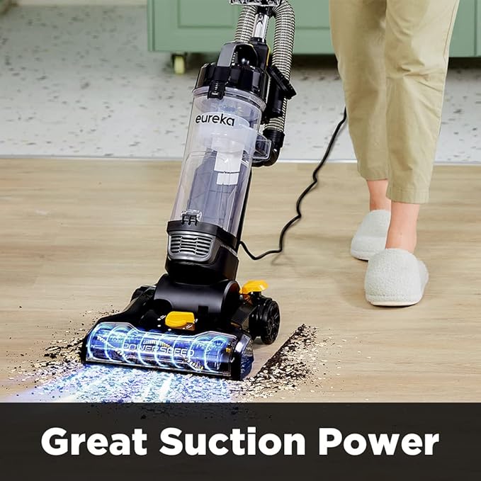 EUREKA PowerSpeed Lightweight Powerful Upright Vacuum Cleaner for Carpet and Hard Floor, Pet Turbo, Black,Yellow-Ruum Studio Home