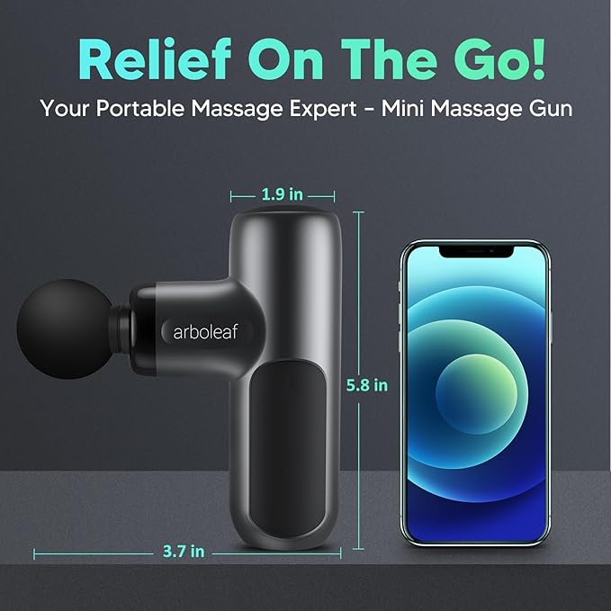 arboleaf Mini Massage Gun Deep Tissue, Percussion Muscle Massager for Back Pain Relief, Small Massage Gun with Case Travel Size, Handheld Quiet, Portable-Ruum Studio Home