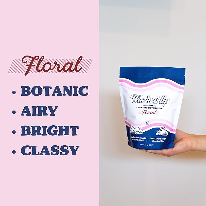 Floral Laundry Detergent Powder | Only 100% Pure Essential Oils | Safe for Sensitive Groups | Powerful Clean | Plant & Mineral-Based | Made in USA-Ruum Studio Home
