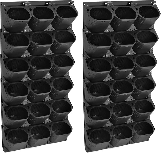 Self Watering Wall Planter | 36 Pots Vertical Garden Planter for Indoor Plants | wall-Mounted Stackable Wall planter | Hanging Plant Flower Pot Holder | 10.56 Fl Oz Each Individual Pot | Black-Ruum Studio Home