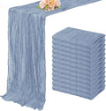12 Pack Dusty Blue 10FT Cheesecloth Table Runner Rustic Gauze Fabric Cheese Cloth Table Runner for Wedding Bridal Baby Shower Table Decor 20 x 120 Inch Long Boho Sheer Birthday Party Table Decorations-Ruum Studio Home