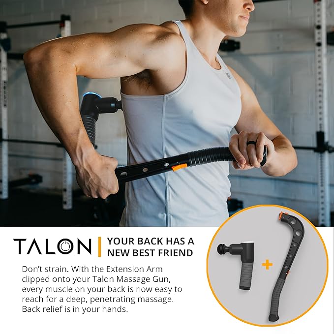 Talon Percussion Massage Gun + Massage Cane + Gun Holder System - Deep Tissue Muscle Massager with Arm Attachment for Whole Body Pain Relief, Upper and Lower Back, Neck & Shoulder Relaxer-Ruum Studio Home