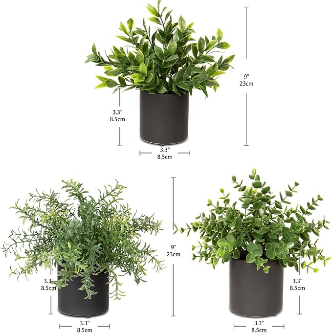 3 Pack Small Fake Plants for Shelf Decor Accents with Ceramic Pot Artificial Potted Plants for Rustic Farmhouse Decor Faux Plants Indoor Fake Potted Plants Artificial for Home Office Bookshelf Decor-Ruum Studio Home