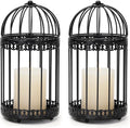 NUPTIO Vintage Bird Cage Lantern: Black Hanging Bird Cage Decor Candle Lanterns for Centerpiece - Large Birdcage Pillar Candles Holder for Halloween Christmas Bridal Shower 10 Inch H-Ruum Studio Home