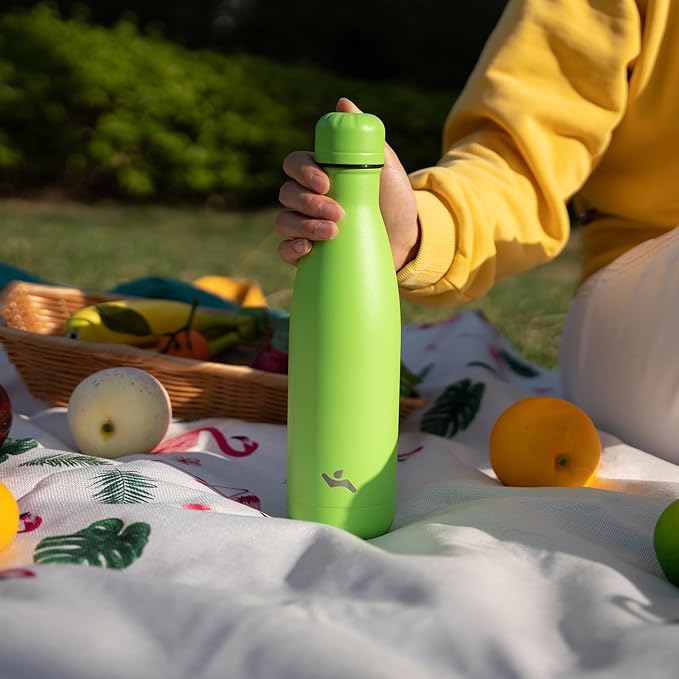 Insulated Water Bottles,25 oz Double Wall Stainless Steel Vacumm Metal Flask for Sports Travel,Green-Ruum Studio Home