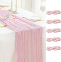 Sioloc 5 Pack Light Pink Cheesecloth Table Runner Fall Autumn Decor for Home 10ft Table Cloth for Tea Wedding Birthday Party Baby Bridal Shower Halloween Thanksgiving-Ruum Studio Home