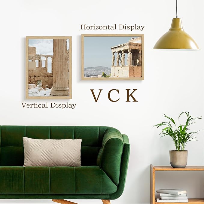 VCK 20x28 Picture Frame Set of 3 - Oak, Natural Solid Wood Poster Frames, Wall Mounting Hanging-Ruum Studio Home