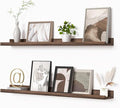 Heimlove Picture Ledge Shelf, Floating Shelves Set of 2, 36 Inches Picture Shelf for Wall with Ledge, Kids Bookshelf Wall Mounted for Living Room Bedroom Decor Books Photo Frames - Walnut-Ruum Studio Home