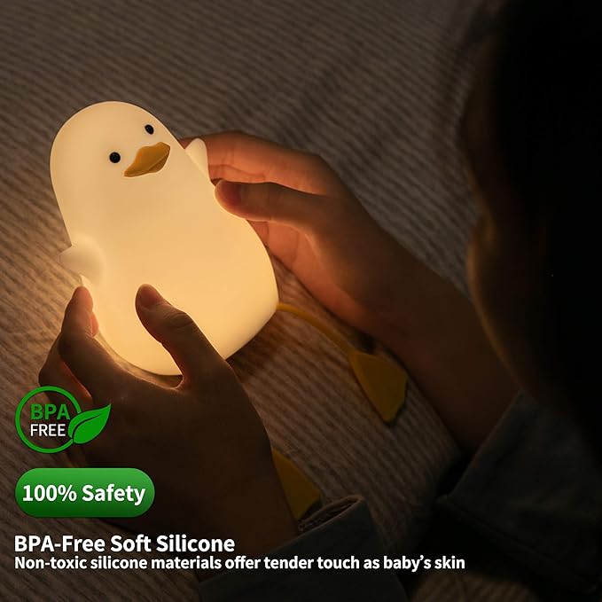 YuanDian Cute Duck Night Light, Gifts for Women Teen Girls Baby,Night Lights for Kids Bedroom Kawaii Room Decor, Cute Christmas Seagull Silicone Nightlights for Children Toddler.-Ruum Studio Home