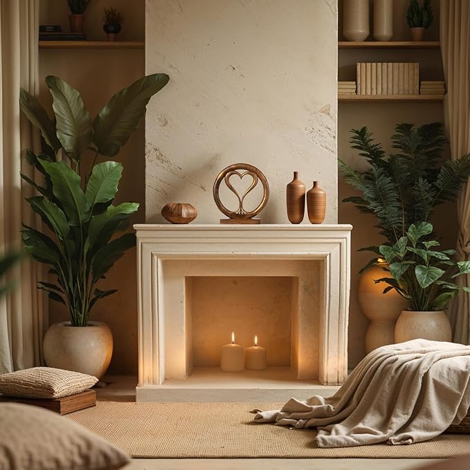 Decozen Gifts for Mom - Wooden Heart Sculpture - Mother's Day Birthday Gifts, Home, Office, Living Room, Shelf, Fireplace, Farmhouse, Tabletop, Boho and Mantle Decor - Mothers Day Decorations-Ruum Studio Home