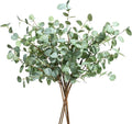 6Pcs Faux Eucalyptus Stems, 27" Artificial Eucalyptus Plants with White Frosted Coating, Fake Eucalyptus Decor Silk Greenery Leaves for Wedding Bouquets Home Decor DIY Floral Arrangements-Ruum Studio Home