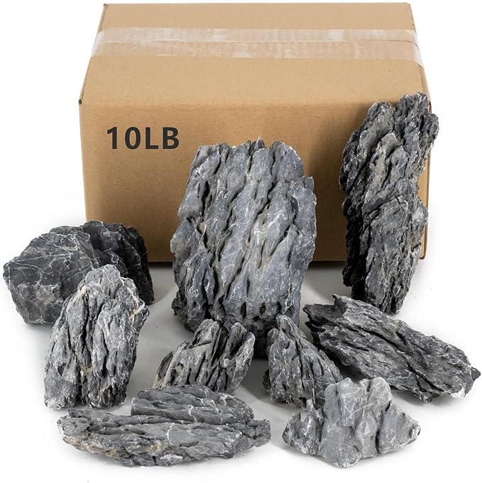 Natural Rocks Seiryu Stones Aquariums Stones for Aquascaping, Aquariums, Terrariums, Vivariums Decorative Stone,Reptile Enclosures,Paludariums,and Gardens-10LB（2 to 7 inch）-Ruum Studio Home