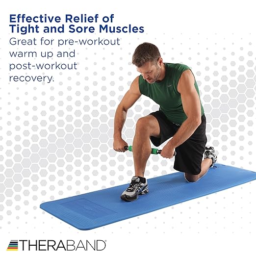 THERABAND Roller Massager +, Portable Muscle Rolling Stick with Retractable Handles for Self-Myofascial Release, Deep Tissue & Trigger Point Massage, Gifts for Runners, Athletes, Crossfit-Ruum Studio Home