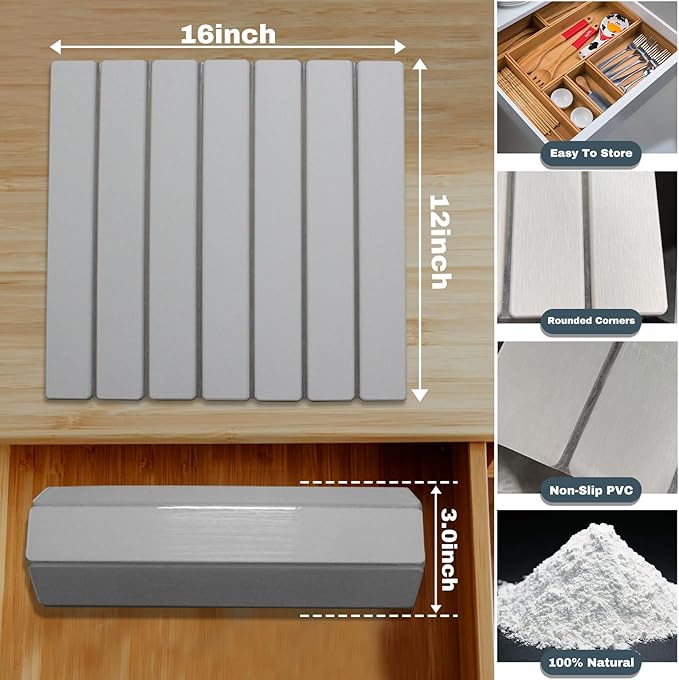 Large Stone Dish Drying Mats for Kitchen Counter, Quick Dry Absorbent Collapsible Dish Drying Mat,Diatomaceous Earth Mats for Dishes Bottles Cups,Match Any Countertop,Grey 16 * 12inch-Ruum Studio Home