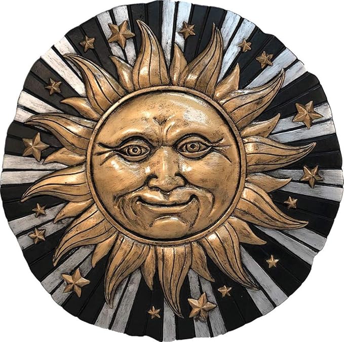 Spoontiques - Garden Décor -Sunface Stepping Stone - Decorative Stone for Garden-Ruum Studio Home