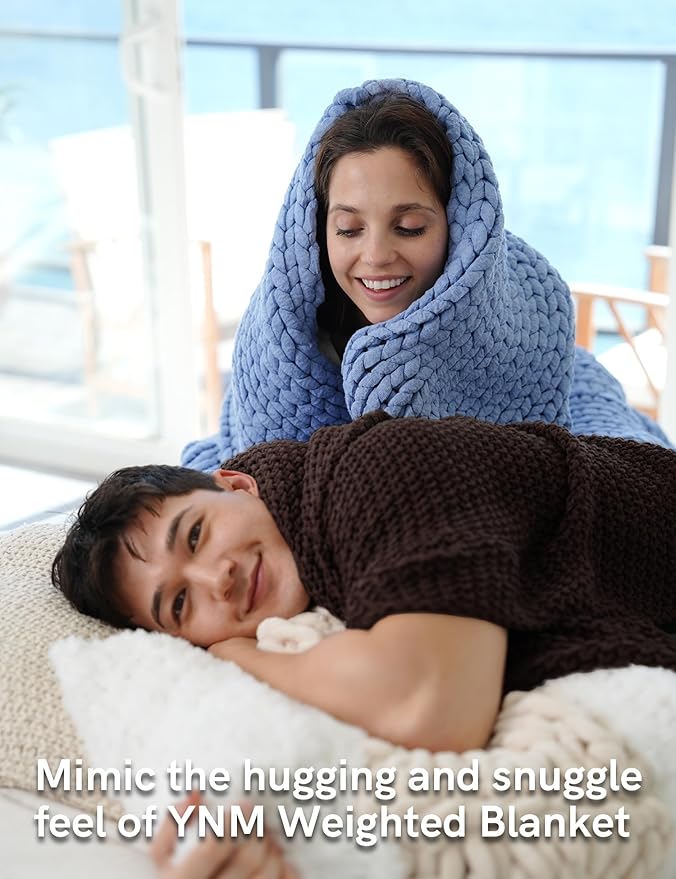 YnM Chunky Cotton Knit Throw Blanket, Cable Knit Throws for Bed Couch Sofa, Comfy & Relaxing, Decorative Piece for Farmhouse Modern Boho Rustic Scandinavian Chic Vibe, Chocolate Brown 40x50 Inches-Ruum Studio Home