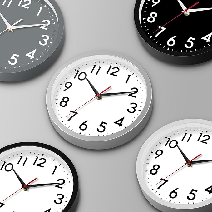 Wall Clock Black Battery Operated 10 Inch Simpel Silent Non Ticking Analog Decorative for Kitchen Bathroom Bedroom Office Living Room School Classroom(Black)-Ruum Studio Home