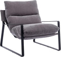 DUOMAY Modern Accent Arm Chair, Comfy Linen Lounge Lazy Chair with Metal Leg, Mid-Century Corner Chair for Living Room Bedroom Office Apartment, Grey-Ruum Studio Home