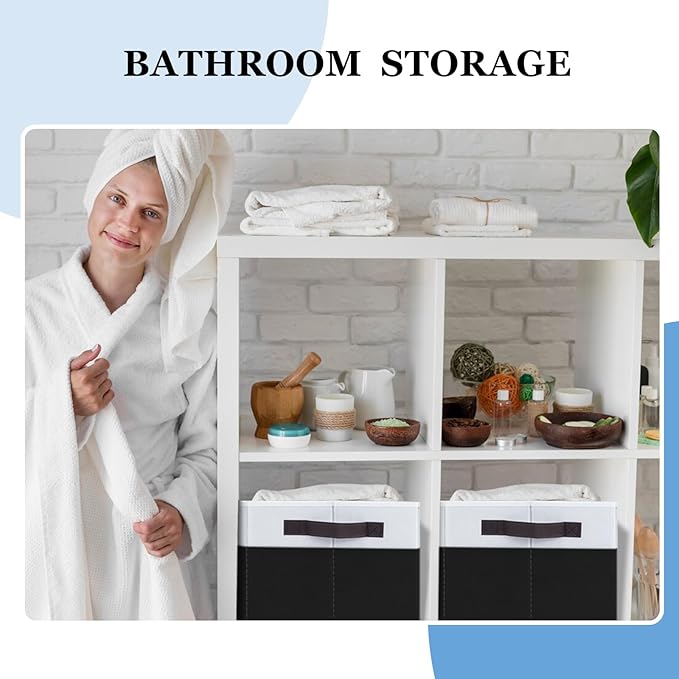 Criusia Large Storage Bins for Shelves 4 Pack, Closet Storage Baskets for Clothes Blanket Beddings Towels, Collapsible Fabric Closet Organizer Bins with Handles/ Laundry Room Organization-Ruum Studio Home
