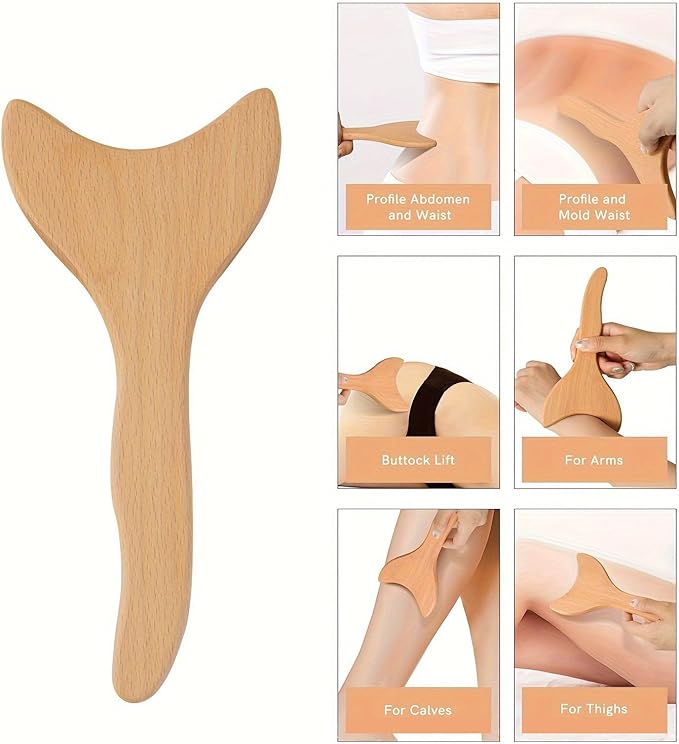 7-in-1 Lymphatic Drainage Massager Set，Wood Therapy & Cellulite Massager Tools for Gua Sha, Full Body Meridian Detox (Face/Head/Waist/Legs)，Maderotherapie Outils for Body Sculpting, lymphatic roller-Ruum Studio Home
