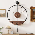 30.7×20 Inch Large Modern Decorative Pendulum Wall Clock,Big Metal Farmhouse Oversized Silent Wall Clocks Minimalist Elegant Walnut Dial Pointers for Living Room,Office,Dining Room Decor-Ruum Studio Home