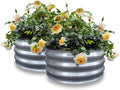 GARDMAX 2 Pack 2x2x1FT Galvanized Round Raised Garden Bed Kit, Metal Planter Boxes Outdoor with Easy Assembly, Large Garden Bed for Vegetables, Fruits, Flower, Herbs Silver-Ruum Studio Home