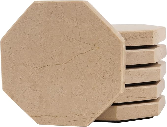 Radicaln Marble Coasters Star 3.5" Inches Verona Handmade Drink Coasters Set of 6 for Coffee Table, Car Cup Holders & Bar Use, Ideal Coffee Table Decor-Ruum Studio Home