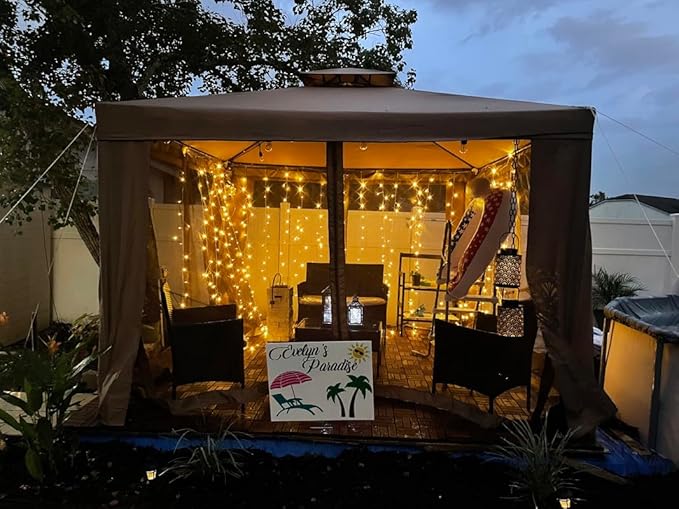 Lighting EVER 594 LED Curtain Lights, 20 x 10 ft Plug in Hanging Fairy String Lights, Wedding Party Backdrop Lights, Window Twinkle Lights for Wall, Patio, NOT Connectable (27 Strings, 9" Apart)-Ruum Studio Home