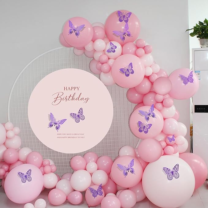 SAOROPEB 3D Butterfly Wall Decor - 48 Pcs, 4 Styles, 3 Sizes - Purple Butterfly Decorations for Birthday Parties, Removable Stickers-Ruum Studio Home