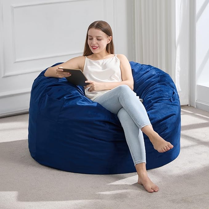 Hobestluk 3FT Bean Bag Chair Giant Bean Bag Chairs for Adults Large Bean Chairs with Removable Cover, Beanbag Chair with Filler, Adult Bean Bag Chairs for Living Room, Bedroom-Ruum Studio Home