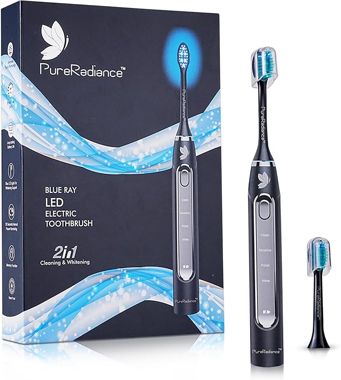 LED Whitening Electric Toothbrush – Waterproof, Sonic Brush with 6 LED Lights for Whitening, Soft Bristles, Rechargeable, Travel Case Included – Ideal Electric Toothbrush for Adults-Ruum Studio Home