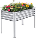 Land Guard Galvanized Raised Garden Bed with Legs, 48×24×32in Large Metal Elevated Raised Planter Box with Drainage Holes for Backyard, Patio, Balcony, 400lb Capacity-Ruum Studio Home