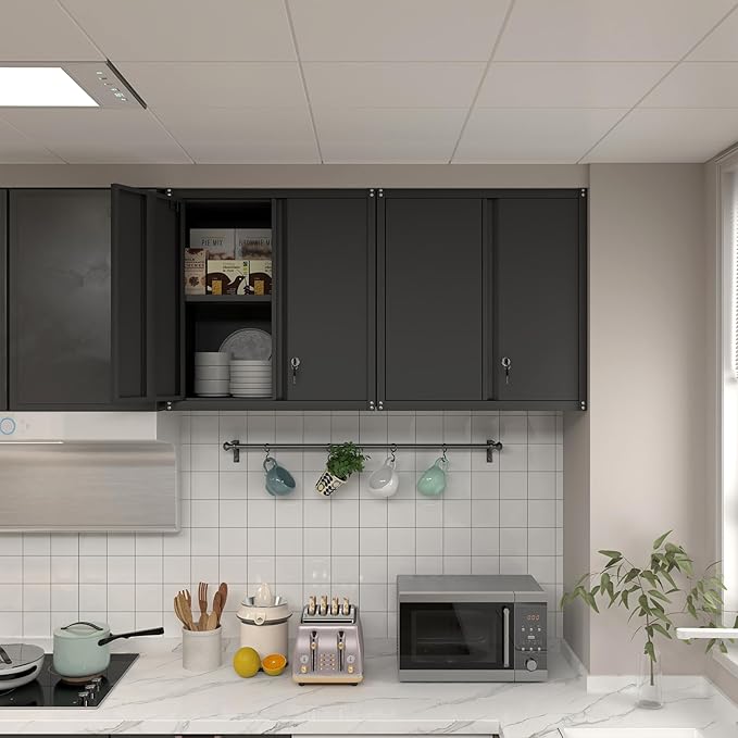 Wall Cabinet Storage,Steel Cabinet with Locking,Metal Storage Cabinet for Home Office,Kitchen-Ruum Studio Home