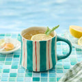Vibrant Striped Ceramic Coffee Mug - Unique Green Design, 12oz, Microwave & Dishwasher Safe, Perfect for Daily Brews tea or coffee-Ruum Studio Home