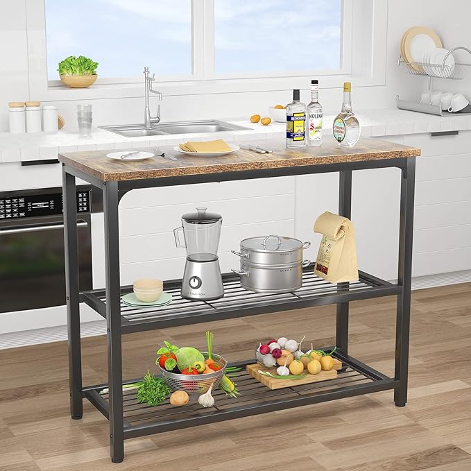 Ecoprsio Small Console Table, Sofa Table with Double Mesh Shelves, Industrial Entryway Table for Entryway, Hallway, Foyer, Front Hall, Sofa Couch, Living Room, Bar, Kitchen, 32 Inch, Rustic-Ruum Studio Home