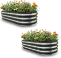 Gardmax 2 Pack Galvanized Raised Garden Bed, Lightweight Planter Boxes Outdoor with Easy Assembly, Large Garden Bed for Vegetables, Fruits, Flower Dark Grey-Ruum Studio Home