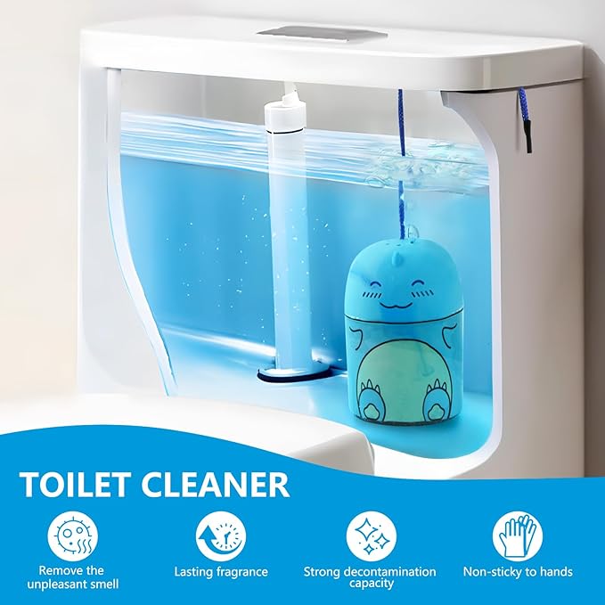 Toilet Bowl Cleaners Bottle Bathroom Toliet Bowl Cleaner with Fresh Ocean Scent Cute Dinosaur Shaped Toilet Tank Cleaner (Blue)-Ruum Studio Home