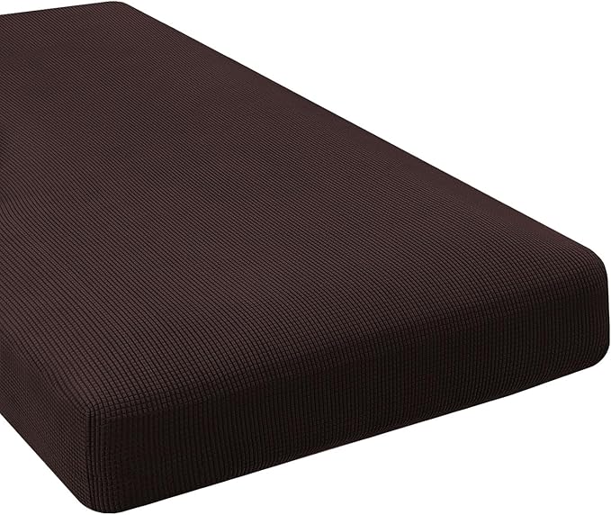 H.VERSAILTEX Super Stretch Individual Chaise Cover Sectional Couch Covers for L Shaped Sofa Both Left/Right Featuring Thick Jacquard Textured Twill Fabric (1 Piece Chaise Cover, Chocolate)-Ruum Studio Home